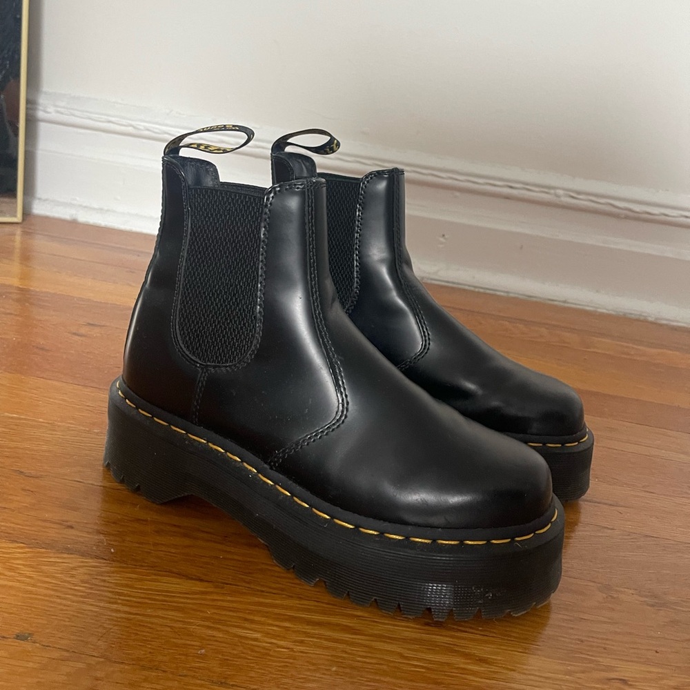 Dr. Martens black Chelsea boots #boots